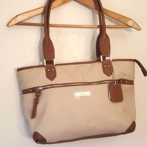 Rosetti Brown & Tan Satchel with lots of Organization